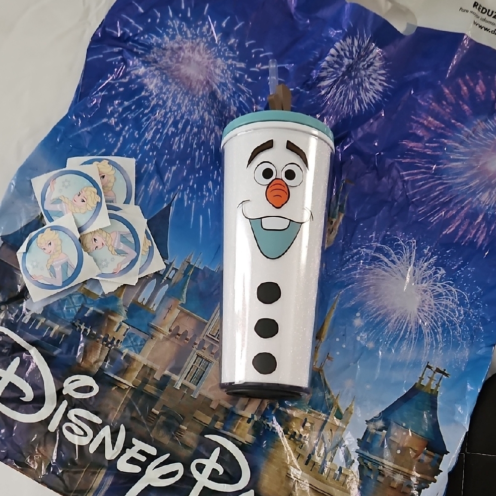 Disney Olaf Glitter Tumbler with Straw